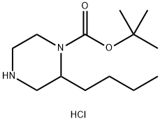 1-BOC-2-丁基哌嗪盐酸盐 结构式