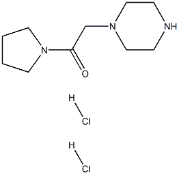 1-(吡咯烷基羰基甲基)哌嗪二盐酸盐 结构式