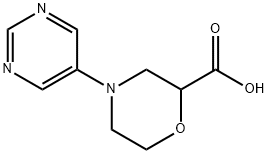 4-(嘧啶-5-基)吗啉-2-羧酸 结构式