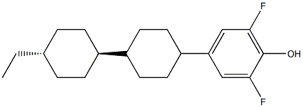 4-[(反式,反式)-4'-乙基[1,1'-联环己基]-4-基]-2,6-二氟苯酚 结构式