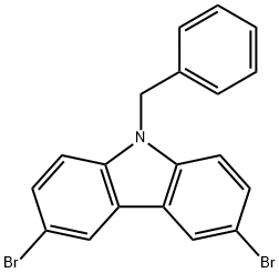 9-苯甲基-3,6-二溴咔唑 结构式