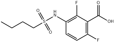 3-(丁基磺酰胺)-2,6-二氟苯甲酸 结构式