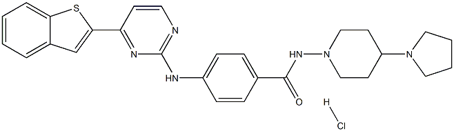 N-(4-Pyrrolidin-1-yl-piperidin-1-yl)-[4-(4-benzo[b]thiophen-2-yl-pyrimidin-2-ylamino)phenyl]carboxamidehydrochloride 结构式