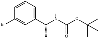 (R)-叔丁基1-(3-溴苯基)乙基氨基甲酸酯 结构式