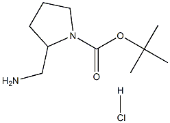 2-(氨基甲基)-1-吡咯烷羧酸叔丁酯盐酸盐 结构式