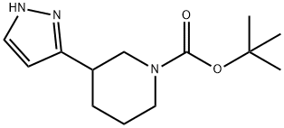 3-(1H-吡唑-3-基)哌啶-1-甲酸叔丁酯 结构式