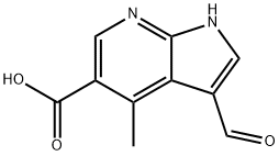 3-FORMYL-4-METHYL-7-AZAINDOLE-5-CARBOXYLIC ACID 结构式