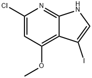 6-Chloro-3-iodo-4-Methoxy-7-azaindole 结构式