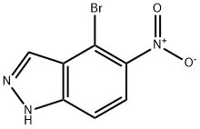 4-溴-5-硝基-1H-吲唑 结构式