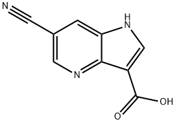 6-氰基-1H-吡咯并[3,2-B]吡啶-3-羧酸 结构式