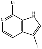 7-溴-3-碘-1H-吡咯并[2,3-C]吡啶 结构式