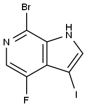 7-溴-4-氟-3-碘-1H-吡咯并[2,3-C]吡啶 结构式