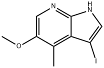 3-Iodo-5-Methoxy-4-Methyl-7-azaindole 结构式