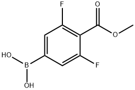 3,5-二氟-4-(甲氧基羰基)苯硼酸 结构式