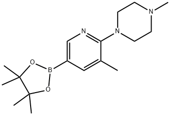 5-甲基-6-(4-甲基哌嗪-1-基)吡啶-3-硼酸频哪酯 结构式