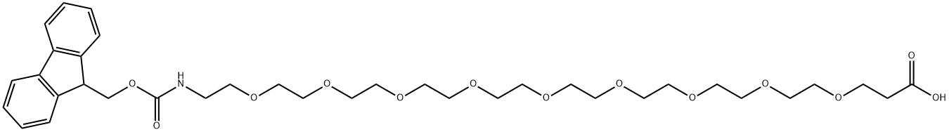 5,8,11,14,17,20,23,26,29-九氧杂-2-氮杂三十二碳二酸 1-(9H-芴-9-基甲基)酯 结构式