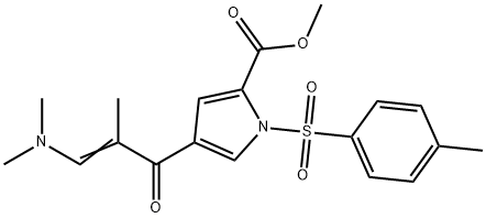 (E)-METHYL 4-(3-(DIMETHYLAMINO)-2-METHYLACRYLOYL)-1-TOSYL-1H-PYRROLE-2-CARBOXYLATE 结构式