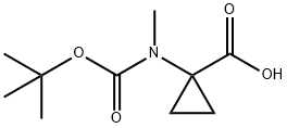 1-((叔丁氧羰基)(甲基)氨基)环丙烷-1-羧酸 结构式
