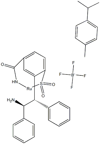 {[(1S,2S)-2-氨基-1,2-二苯基乙基](4-甲苯磺酰基)酰氨基}(对-伞花烃)钌(II)四氟硼酸盐 结构式