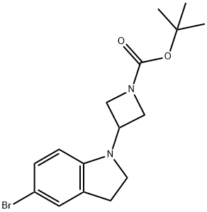 3-(5-broMo-2,3-dihydro-indol-1-yl)-azetidine-1-carboxylic acid tert-butyl ester 结构式