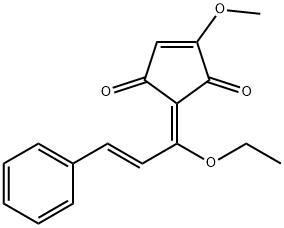 (2Z)-2-[(2E)-1-乙氧基-3-苯基-2-丙烯-1-亚基]-4-甲氧基-4-环戊烯-1,3-二酮 结构式