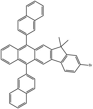2-溴-13,13-二甲基-6,11-二-2-萘基-13H-茚并[1,2-B]蒽 结构式