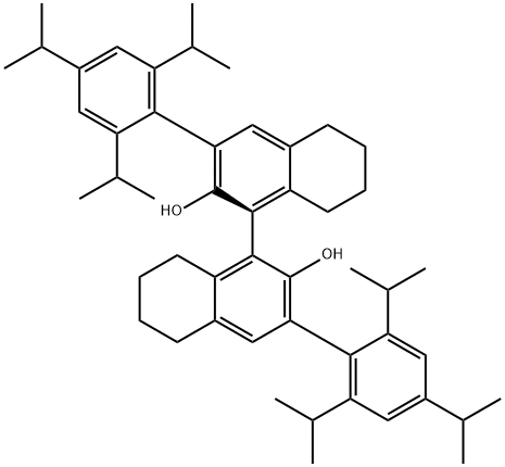 (S)-5,5',6,6',7,7',8,8'-八氢-3,3'-双[2,4,6-三(异丙基)苯基]-1,1'-联萘酚 结构式