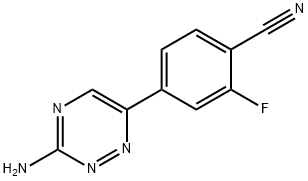 4-(3-氨基-1,2,4-三嗪)-2-氟苯甲腈 结构式