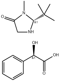 (R)-2-tert-butyl-3-Methyl-4-oxoiMidazolidin-1-iuM (R)-2-hydroxy-2-phenylacetate 结构式