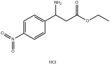 DL-3-氨基-3-(4-硝基苯基)丙酸乙酯盐酸盐 结构式