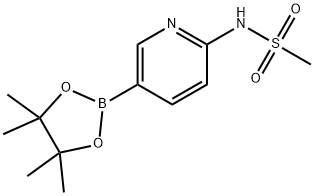 N-(5-(4,4,5,5-四甲基-1,3,2-二氧杂环戊硼烷-2-基)吡啶-2-基)甲烷磺酰胺 结构式