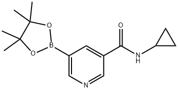 N-环丙基-5-(4,4,5,5-四甲基-1,3,2-二噁硼戊环-2-基)尼克酰胺 结构式