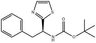 CarbaMic acid, N-[(1S)-2-phenyl-1-(2-thiazolyl)ethyl]-, 1,1-diMethylethyl ester 结构式