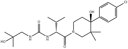 Urea, N-[(1R)-1-[[(4S)-4-(4-chlorophenyl)-4-hydroxy-3,3-diMethyl-1-piperidinyl]carbonyl]-2-Methylpropyl]-N'-(2-hydroxy-2-Methylpropyl)- 结构式