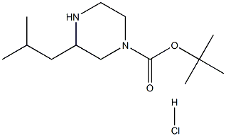 3-(2-甲基丙基)哌嗪-1-羧酸叔丁酯盐酸盐 结构式