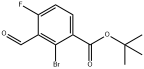 2-溴-4-氟-3-甲酰基苯甲酸叔丁酯 结构式