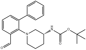 (R)-TERT-BUTYL 1-(3-FORMYLBIPHENYL-2-YL)PIPERIDIN-3-YLCARBAMATE 结构式