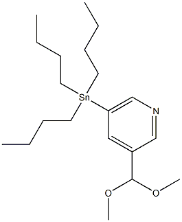 3-ForMyl-5-(tributylstannyl)pyridine diMethyl-acetal 结构式