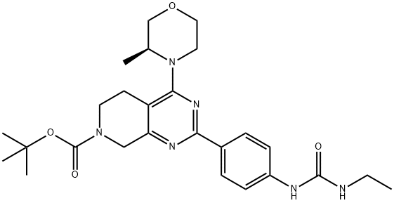 (S)-2-(4-(3-乙基脲基)苯基)-4-(3-甲基吗啉代)-5,6-二氢吡啶并[3,4-D]嘧 结构式