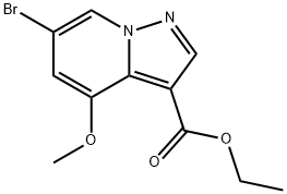 6-溴-4甲氧基-吡唑并[1,5-A]吡啶-3-羧酸乙酯 结构式