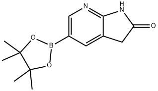 5-(四甲基-1,3,2-二氧杂环戊硼烷-2-基)-1H,2H,3H-吡咯并[2,3-B]吡啶-2-酮 结构式