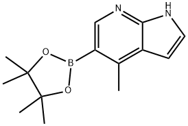 4-甲基-5-(四甲基-1,3,2-二氧硼杂环戊烷-2-基)-1H-吡咯并[2,3-B]吡啶 结构式