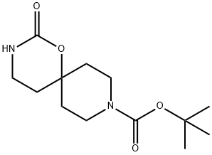 2-氧代-1-氧杂-3,9-二氮杂螺[5.5]十一烷-9-羧酸叔丁酯 结构式