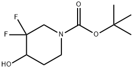 3,3-二氟-4-羟基-1-哌啶羧酸叔丁酯 结构式