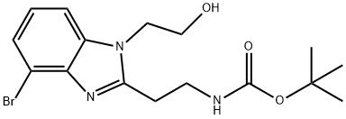 2-(4-溴-1-(2-羟基乙基)-1H-苯并[D]咪唑-2-基)乙基氨基甲酸叔丁酯 结构式