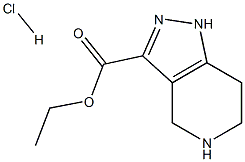 1H-吡唑[4,3-C] 4,5,6,7-四氢吡啶-3-甲酸乙酯盐酸盐 结构式