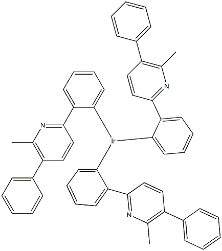 三[2-(6-甲基-5-苯基吡啶-2-基)苯]合铱 结构式