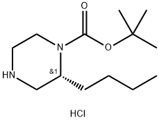 (R)-2-丁基哌嗪-1-羧酸叔丁酯盐酸盐 结构式