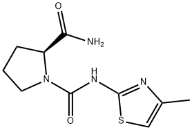 (S)-N 1 - (4-甲基噻唑-2-基)吡咯烷-1,2-二甲酰胺 结构式