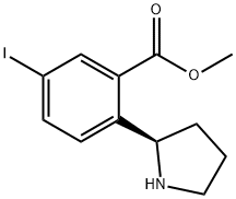 (R)-5-碘-2-(吡咯烷-2-基)苯甲酸甲酯 结构式